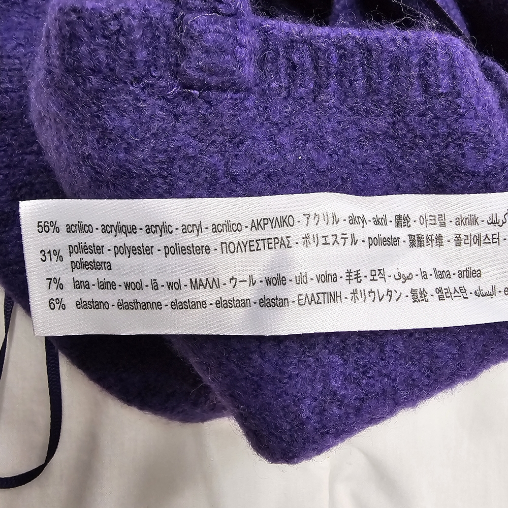 🌞NWOT ZARA BEADED KNIT CROP TOP PURPLE WOOL BLEND BLOGGERS FAV SMALL - Picture 7 of 13
